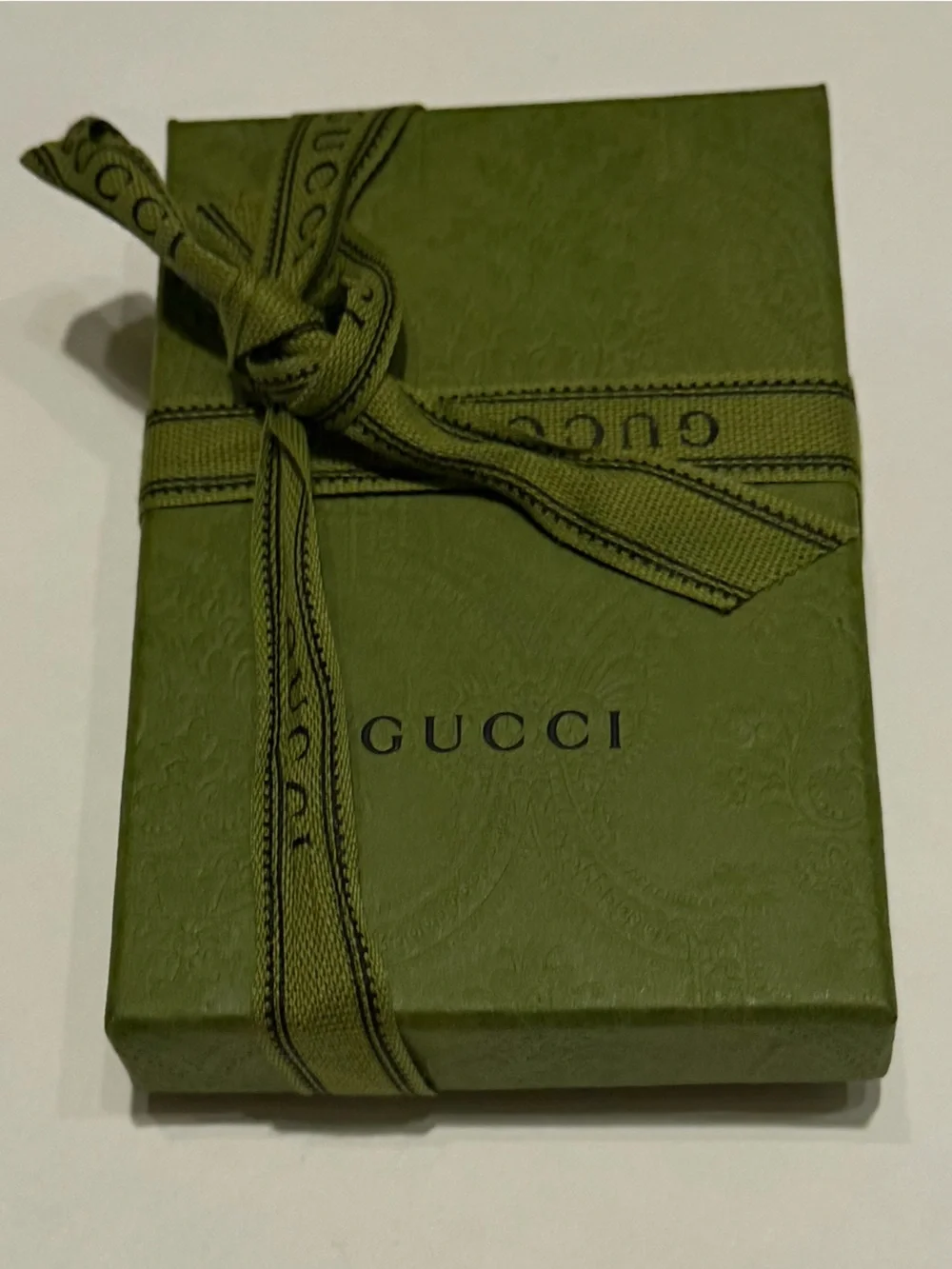 Gucci Olive Green Accessory Box with Beige Dust Bag